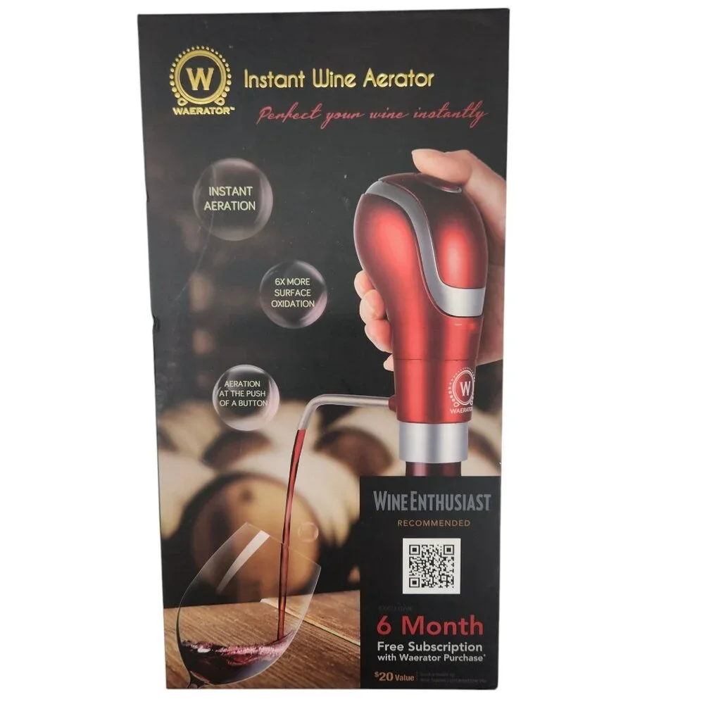 Instant 1-Button Electric Aeration and Decanter Wine Pourers, Portable, Black